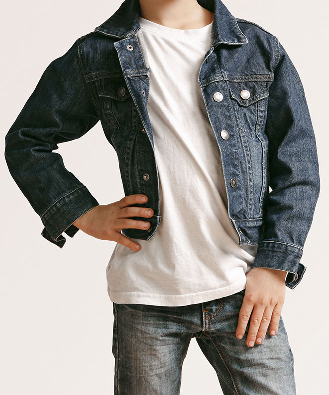 ショート丈キッズデニムジャケット