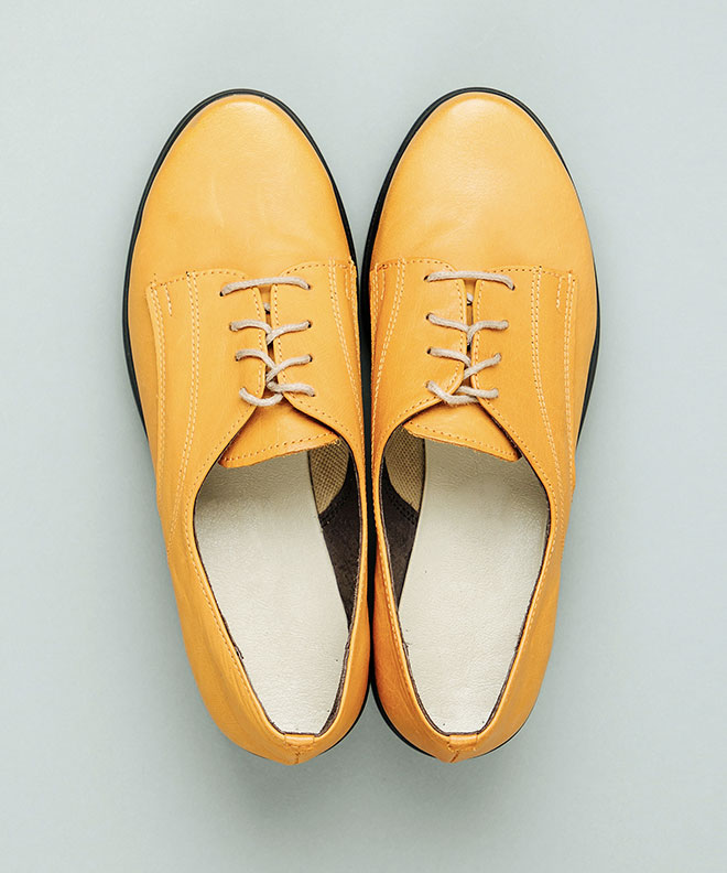 レザーレースアップシューズ マスタード・牛革