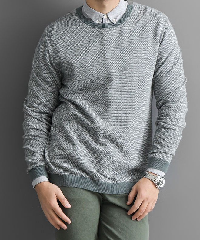 メンズ クルーネックセーター